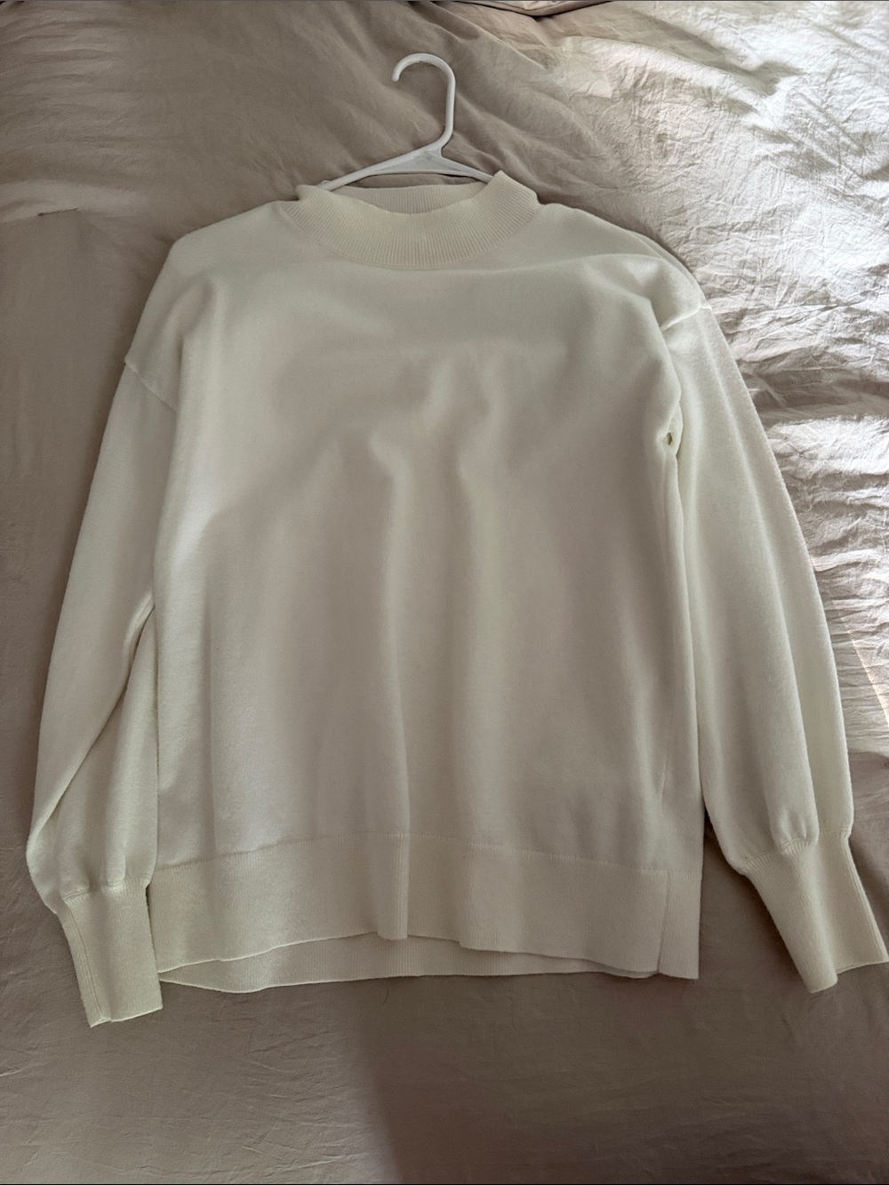 Women's Cream Mock Neck Sweater